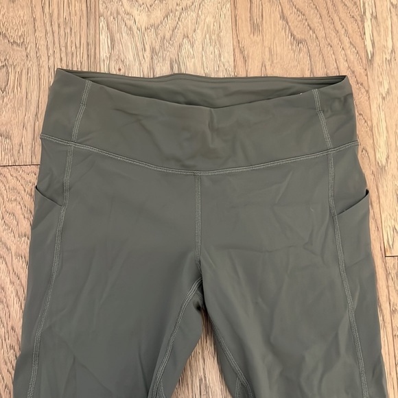 Olive green Lululemon leggings, hit at mid-calf with pockets galore!! - Picture 2 of 9